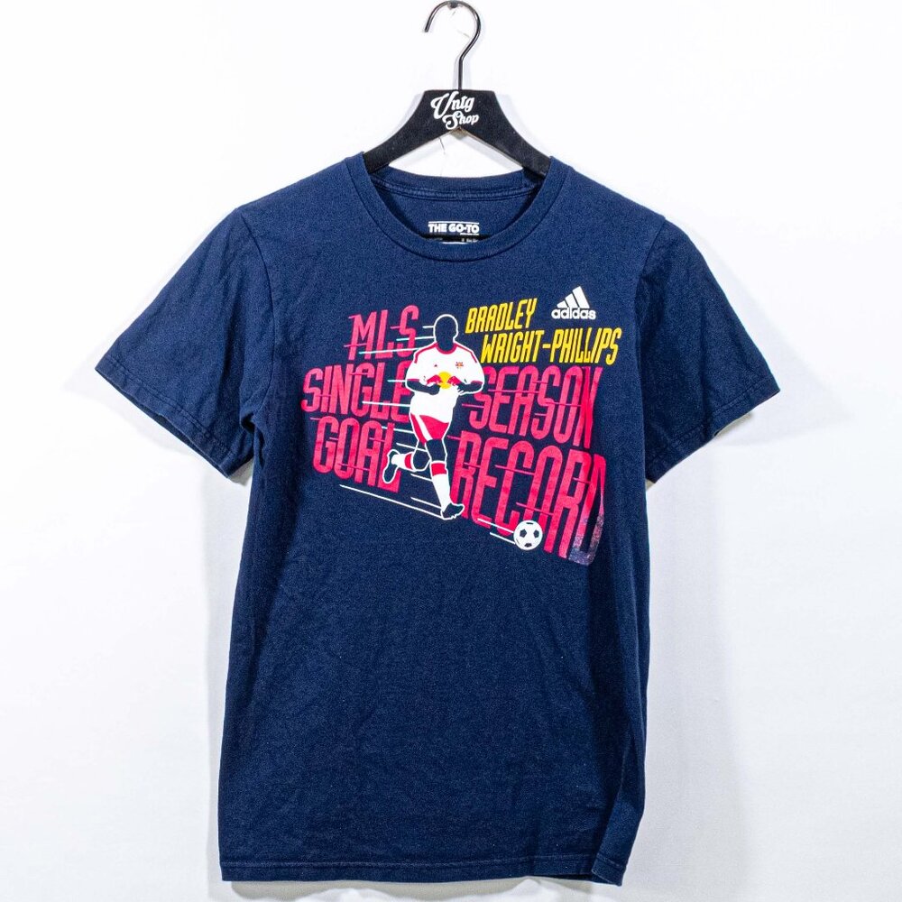 NY Red Bulls Bradley Wright Phillips MLS Goal Record T-Shirt Adidas Small Y2K